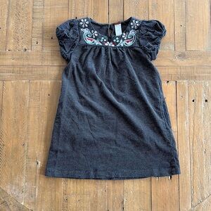 Tea collection slate paisley embroidered dress